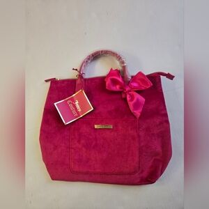 Juicy Couture Fuchsia Velet Backpank Purse Tote